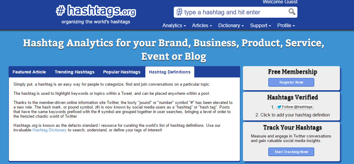 strumenti per analizzare gli hashtags: hastags.org