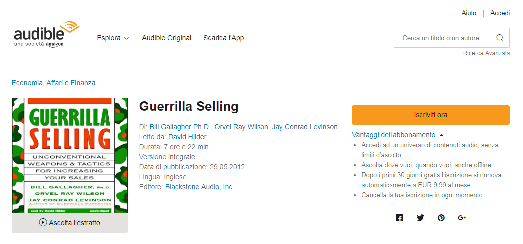 Audible guerrilla selling