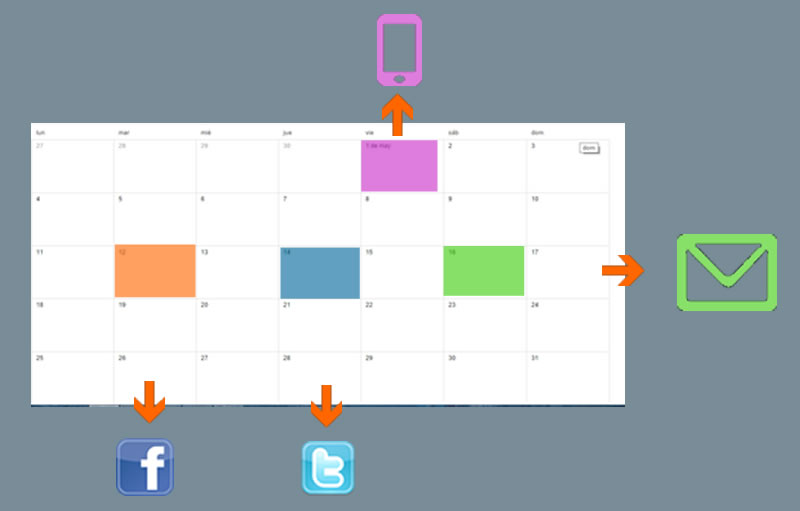 calendario conjunto email y social media