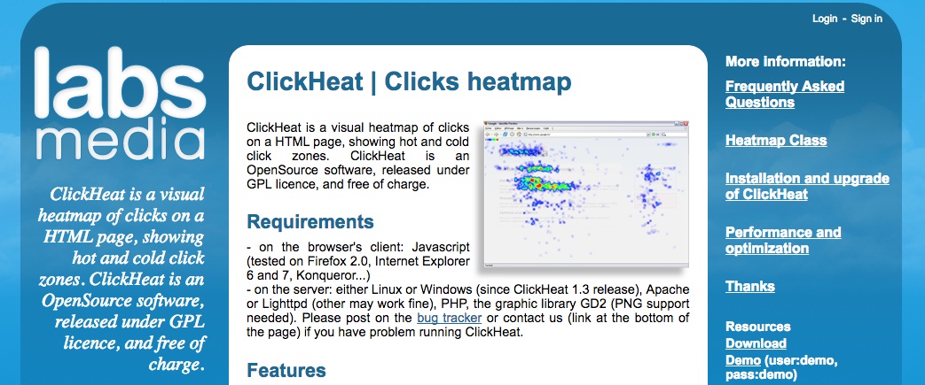 herramientas para la optimización de conversiones: ClickHeat
