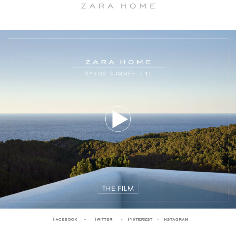 Ejemplos de súper campañas de email marketing: zara Home