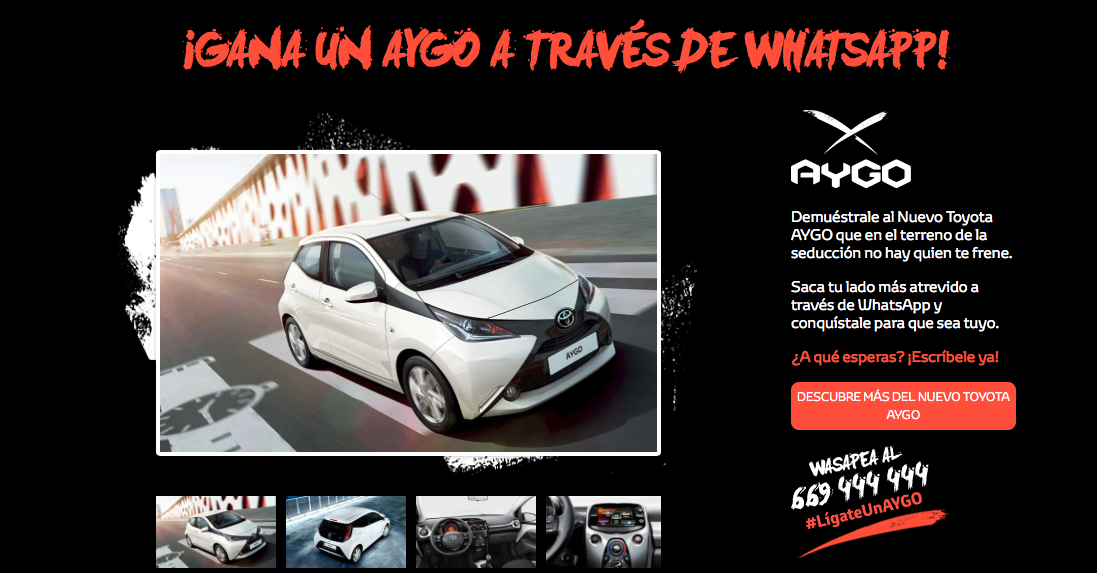 campañas en Whatsapp: Toyota Aygo