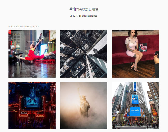 fomentar el turismo con Instagram: Times Square