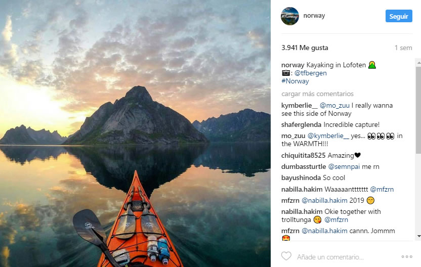 fomentar el turismo con Instagram: Noruega