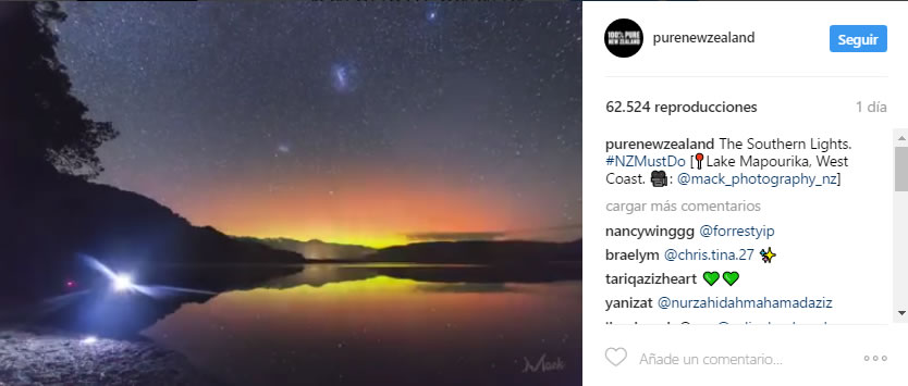 fomentar el turismo con Instagram: Nueva Zelanda