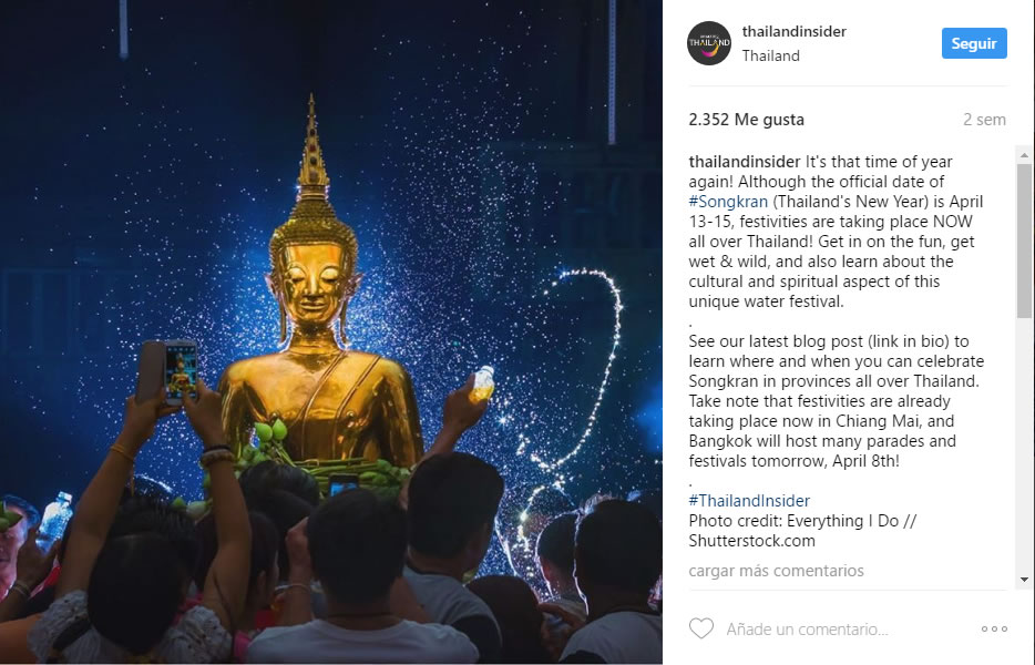 fomentar el turismo con Instagram: Thailand Insider