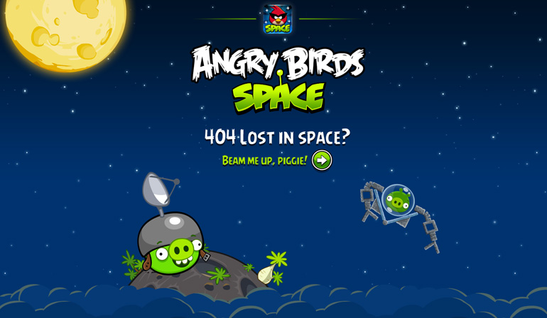ejemplos de páginas 404: Angry Birds