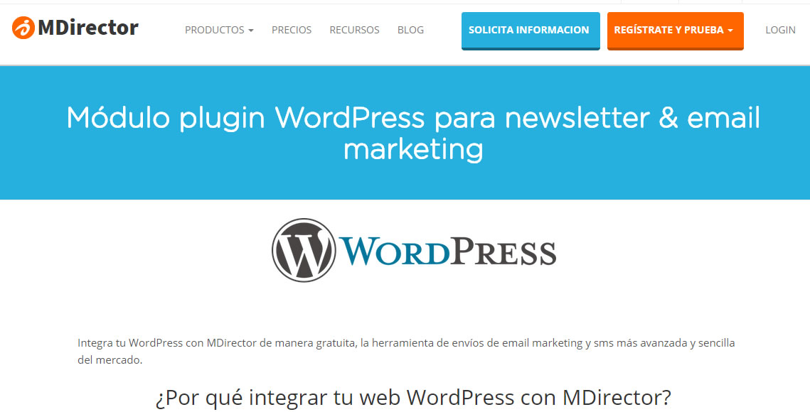 plugin MDirector para wordpress