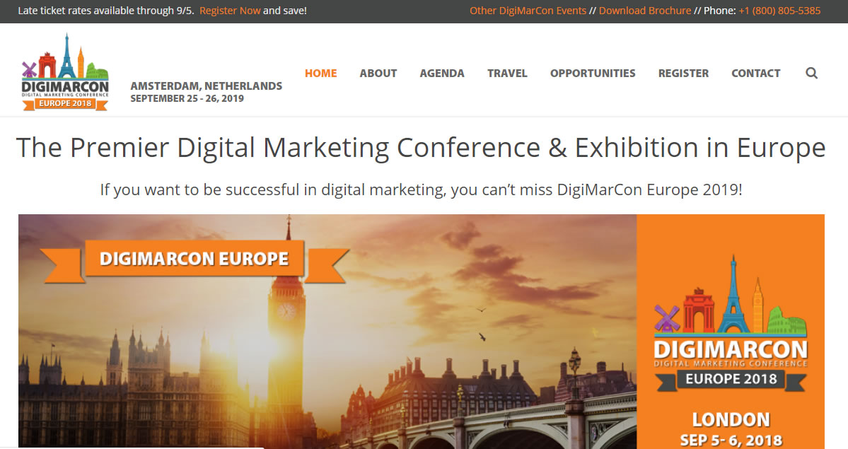 eventos de Marketing Digital en Europa de 2019 - DigiMarCon Europe 2019