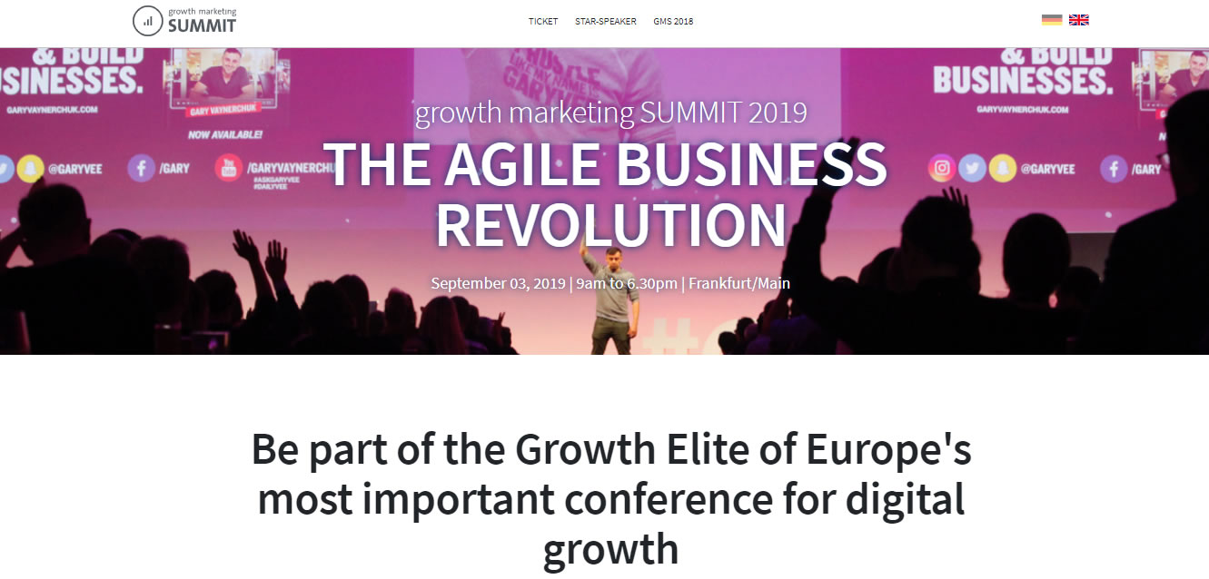 eventos de Marketing Digital en Europa de 2019 - Growth Marketing Summit 2019