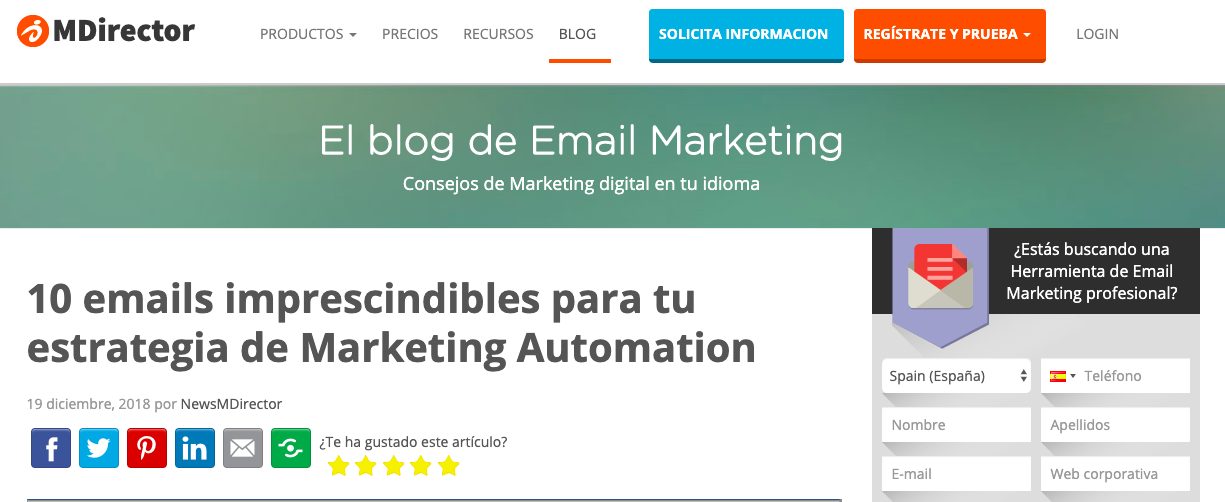 blogs de Email Marketing Automation en LATAM: MDirector