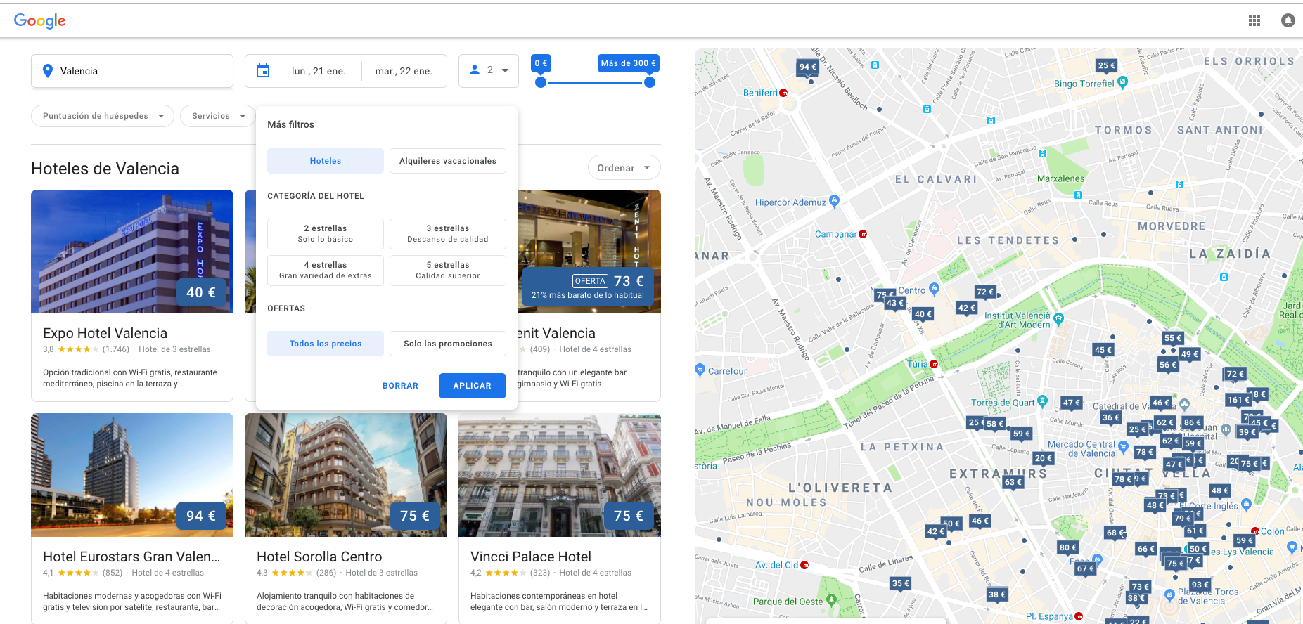 Google Hotel Ads en valencia