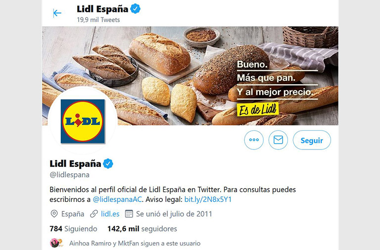 Twitter de Lidl en España