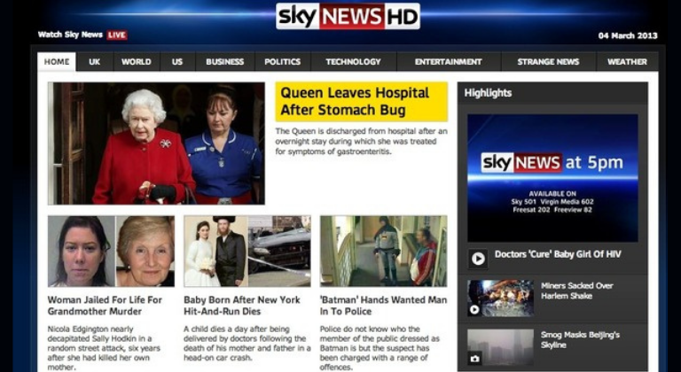 Ejemplos de campañas SEM: Sky News