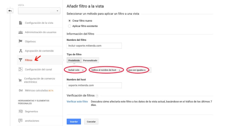 Filtros en Google Analytics: incluir o excluir tráfico a los subdirectorios