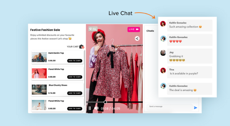 Crea un live interactivo para el live shopping