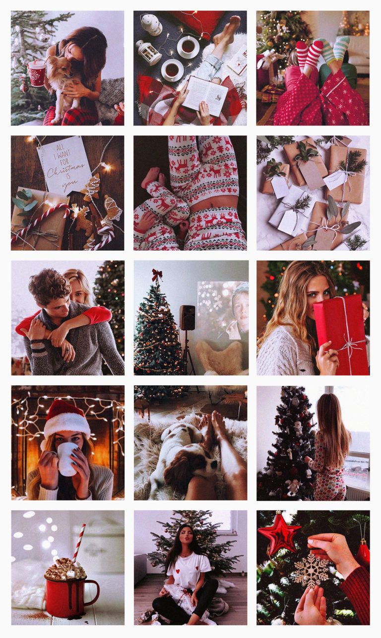 Feed Instagram con publicaciones navideñas